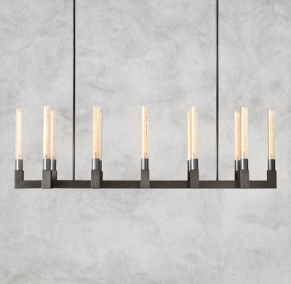 55" / Bronze Cannele Linear Chandelier 55", 67"