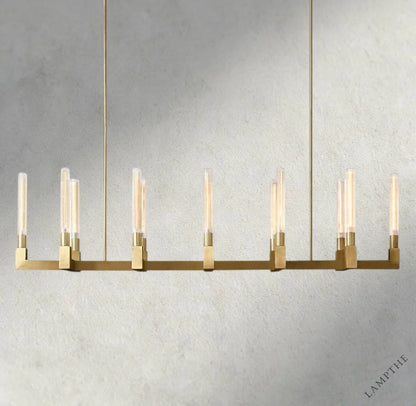 67" / Brass Cannele Linear Chandelier 55", 67"