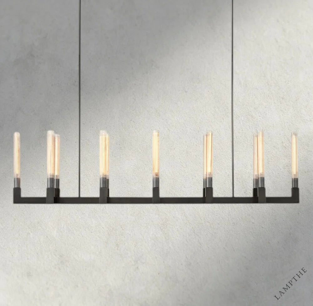 67" / Bronze Cannele Linear Chandelier 55", 67"