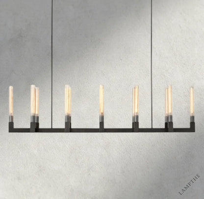 67" / Bronze Cannele Linear Chandelier 55", 67"