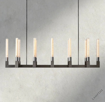 55" / Bronze Cannele Linear Chandelier 55", 67"