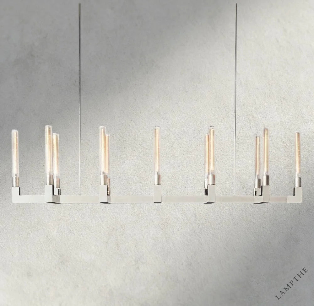 67" / Nickle Cannele Linear Chandelier 55", 67"