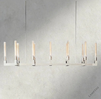 67" / Nickle Cannele Linear Chandelier 55", 67"