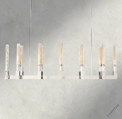 55" / Nickle Cannele Linear Chandelier 55", 67"