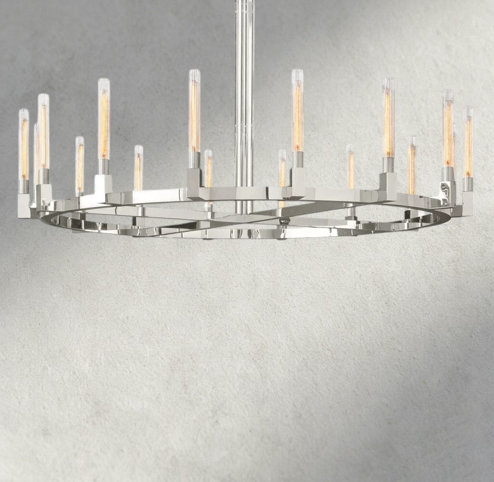 72" / Nickle CANNELE ROUND CHANDELIER 36", 48", 60", 72"