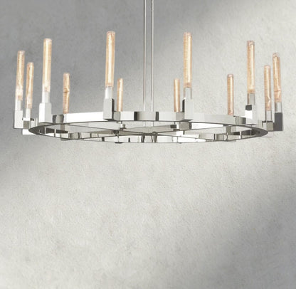 60" / Nickle CANNELE ROUND CHANDELIER 36", 48", 60", 72"