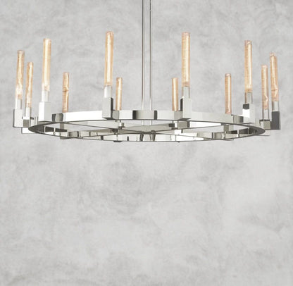 60" / Nickle CANNELE ROUND CHANDELIER 36", 48", 60", 72"