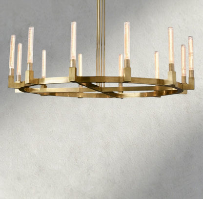 60" / Brass CANNELE ROUND CHANDELIER 36", 48", 60", 72"