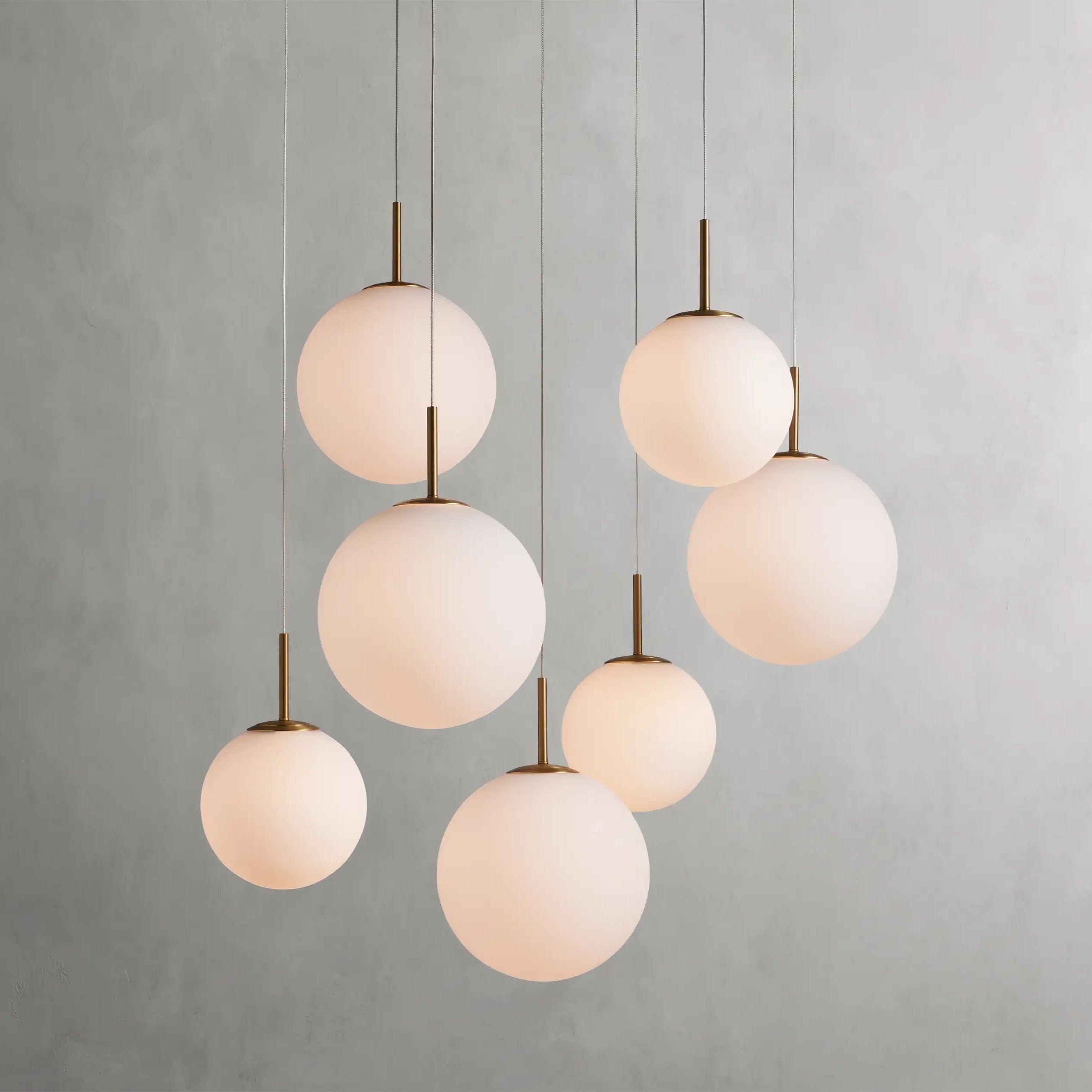 34" / MATTE OPAL Casen Round Chandelier 20", 28", 34", 43"