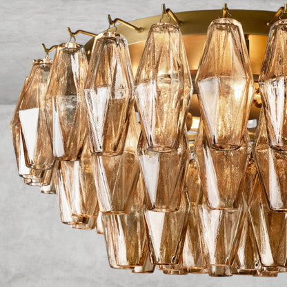 Chiara Clear/ Smoke Glass Flushmount 17", 22"