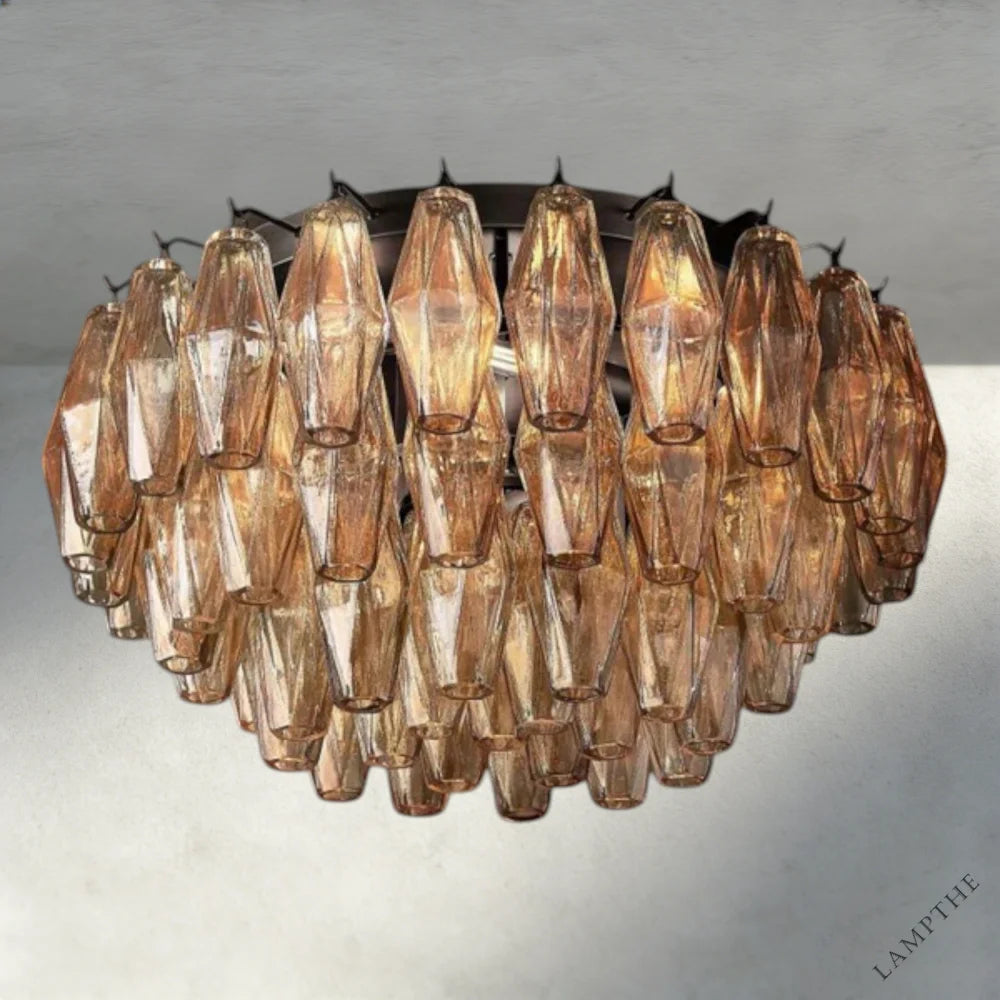 17" / Bronze / Smoke Chiara Clear/ Smoke Glass Flushmount 17", 22"
