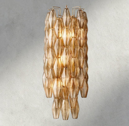 Smoke / Brass CHIARA CLEAR/ SMOKE GLASS GRAND SCONCE 30"