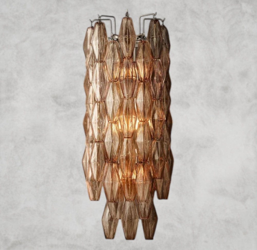 Smoke / Nickle CHIARA CLEAR/ SMOKE GLASS GRAND SCONCE 30"