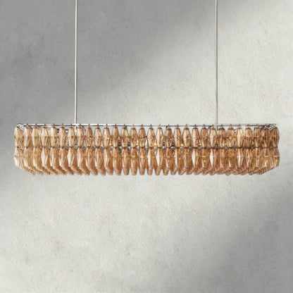 74" / Smoke / Nickle CHIARA CLEAR/ SMOKE GLASS RECTANGULAR CHANDELIER 54", 74"
