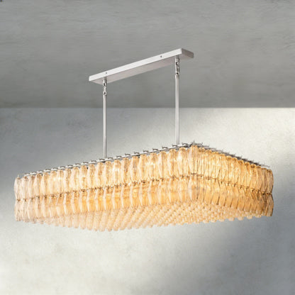CHIARA CLEAR/ SMOKE GLASS RECTANGULAR CHANDELIER 54", 74"