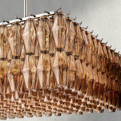 CHIARA CLEAR/ SMOKE GLASS RECTANGULAR CHANDELIER 54", 74"
