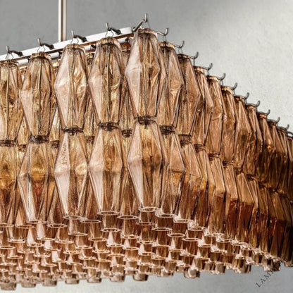 CHIARA CLEAR/ SMOKE GLASS RECTANGULAR CHANDELIER 54", 74"