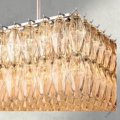 CHIARA CLEAR/ SMOKE GLASS RECTANGULAR CHANDELIER 54", 74"