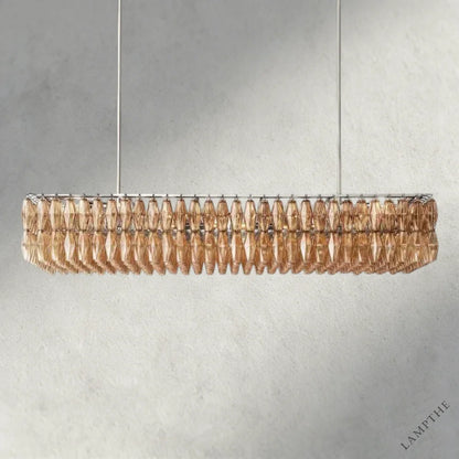 74" / Smoke / Nickle CHIARA CLEAR/ SMOKE GLASS RECTANGULAR CHANDELIER 54", 74"
