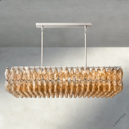 54" / Smoke / Nickle CHIARA CLEAR/ SMOKE GLASS RECTANGULAR CHANDELIER 54", 74"