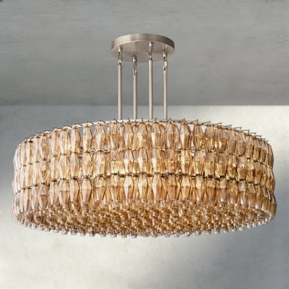 62" / Smoke / Nickle CHIARA CLEAR/ SMOKE GLASS ROUND CHANDELIER 37", 47", 62"