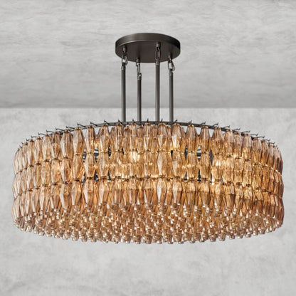 62" / Smoke / Bronze CHIARA CLEAR/ SMOKE GLASS ROUND CHANDELIER 37", 47", 62"