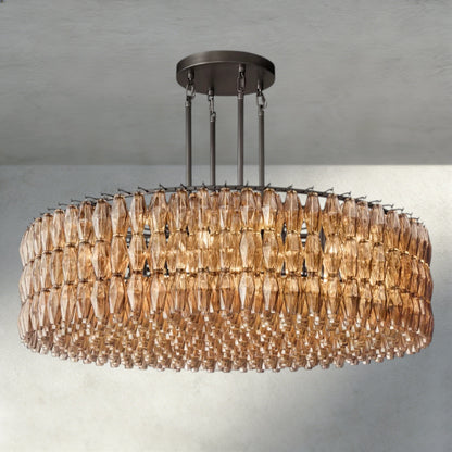 62" / Smoke / Bronze CHIARA CLEAR/ SMOKE GLASS ROUND CHANDELIER 37", 47", 62"