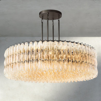 62" / Clear / Bronze CHIARA CLEAR/ SMOKE GLASS ROUND CHANDELIER 37", 47", 62"