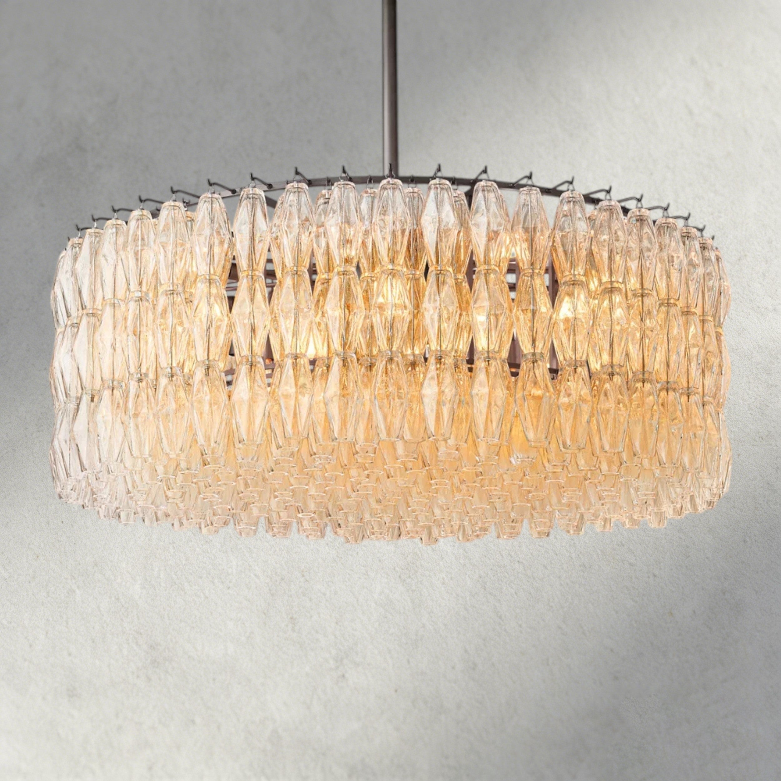 47" / Clear / Bronze CHIARA CLEAR/ SMOKE GLASS ROUND CHANDELIER 37", 47", 62"