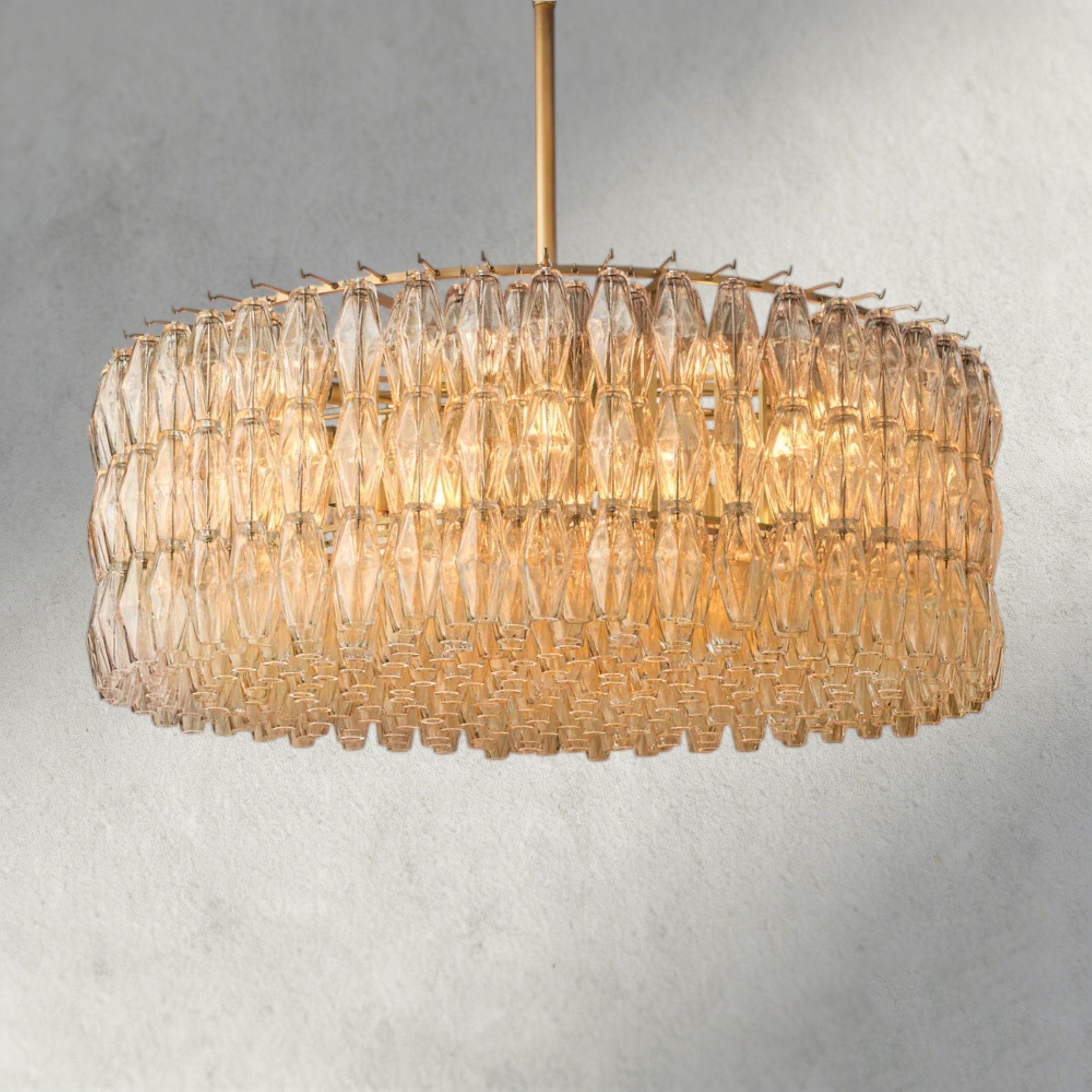 47" / Clear / Brass CHIARA CLEAR/ SMOKE GLASS ROUND CHANDELIER 37", 47", 62"