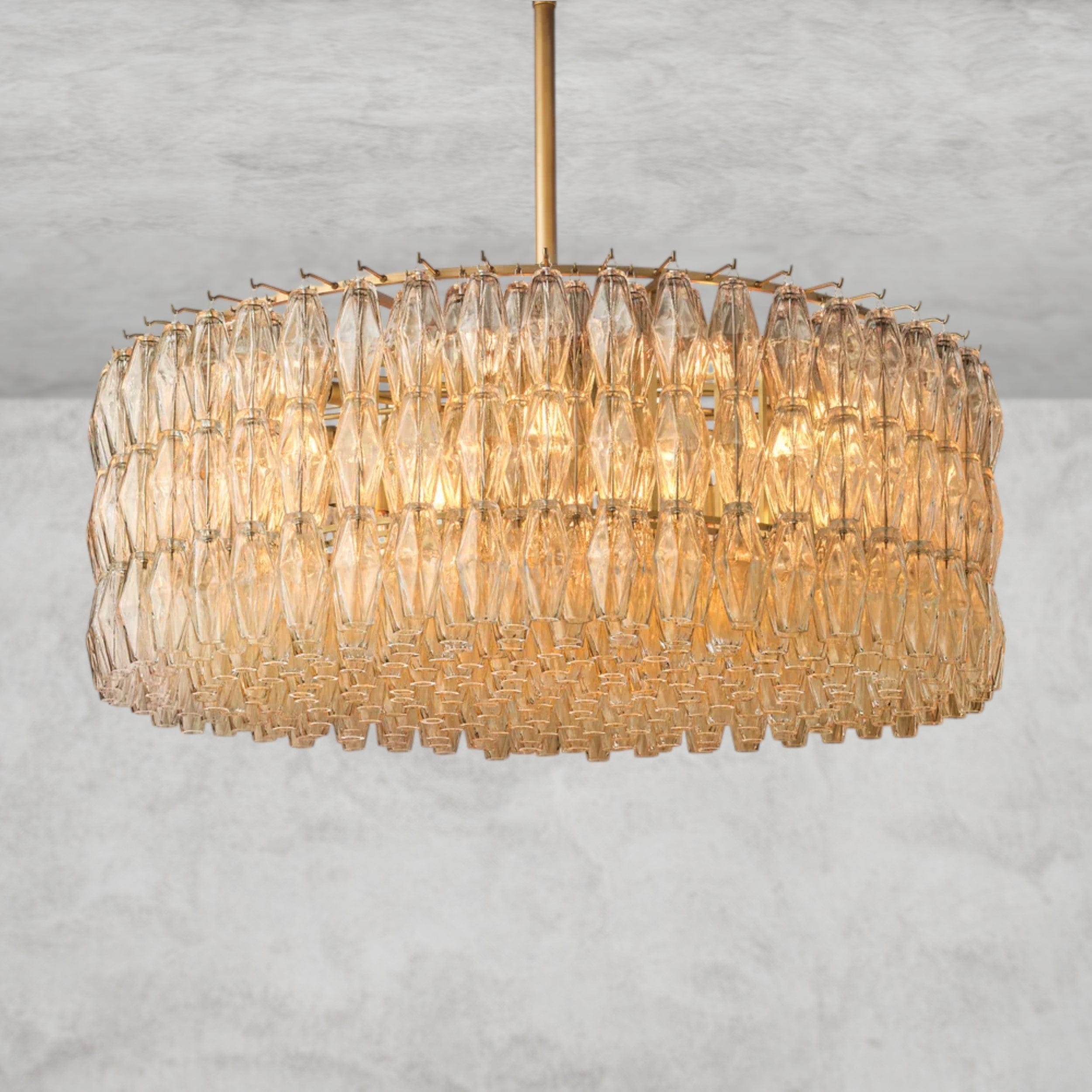 47" / Clear / Brass CHIARA CLEAR/ SMOKE GLASS ROUND CHANDELIER 37", 47", 62"