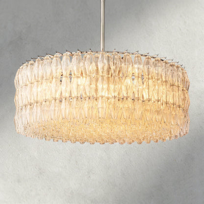 47" / Clear / Nickle CHIARA CLEAR/ SMOKE GLASS ROUND CHANDELIER 37", 47", 62"