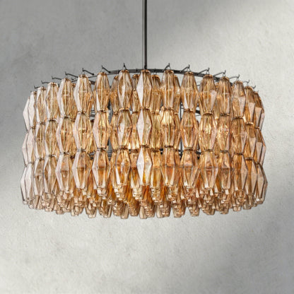 37" / Smoke / Bronze CHIARA CLEAR/ SMOKE GLASS ROUND CHANDELIER 37", 47", 62"