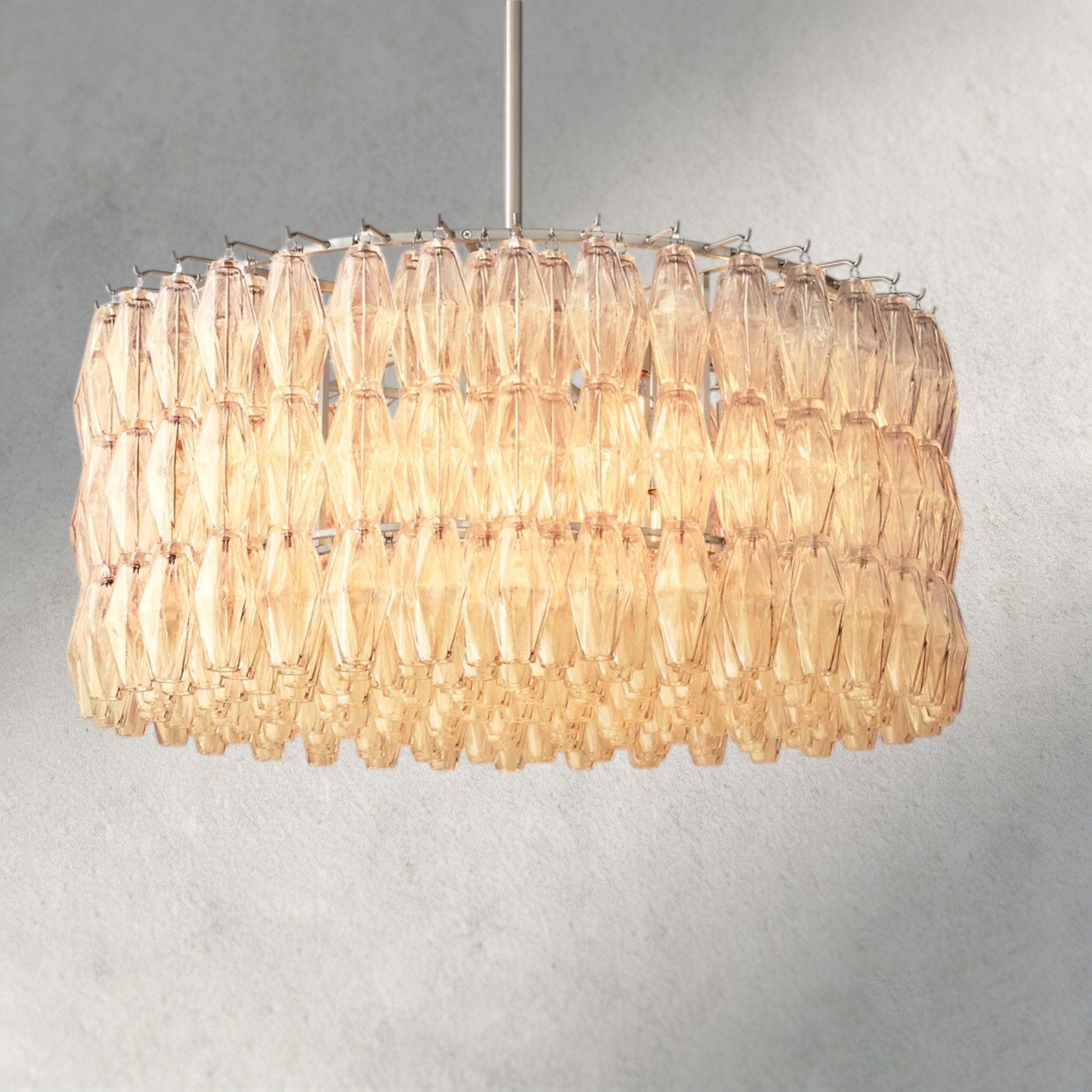 37" / Clear / Nickle CHIARA CLEAR/ SMOKE GLASS ROUND CHANDELIER 37", 47", 62"