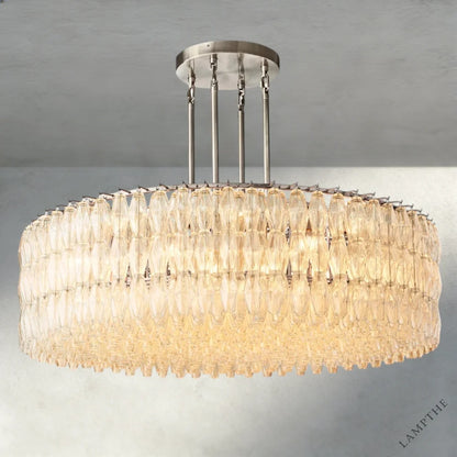62" / Clear / Nickle CHIARA CLEAR/ SMOKE GLASS ROUND CHANDELIER 37", 47", 62"