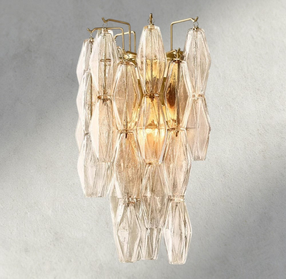 CHIARA CLEAR/ SMOKE GLASS SCONCE 19"
