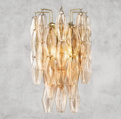 Clear / Brass CHIARA CLEAR/ SMOKE GLASS SCONCE 19"