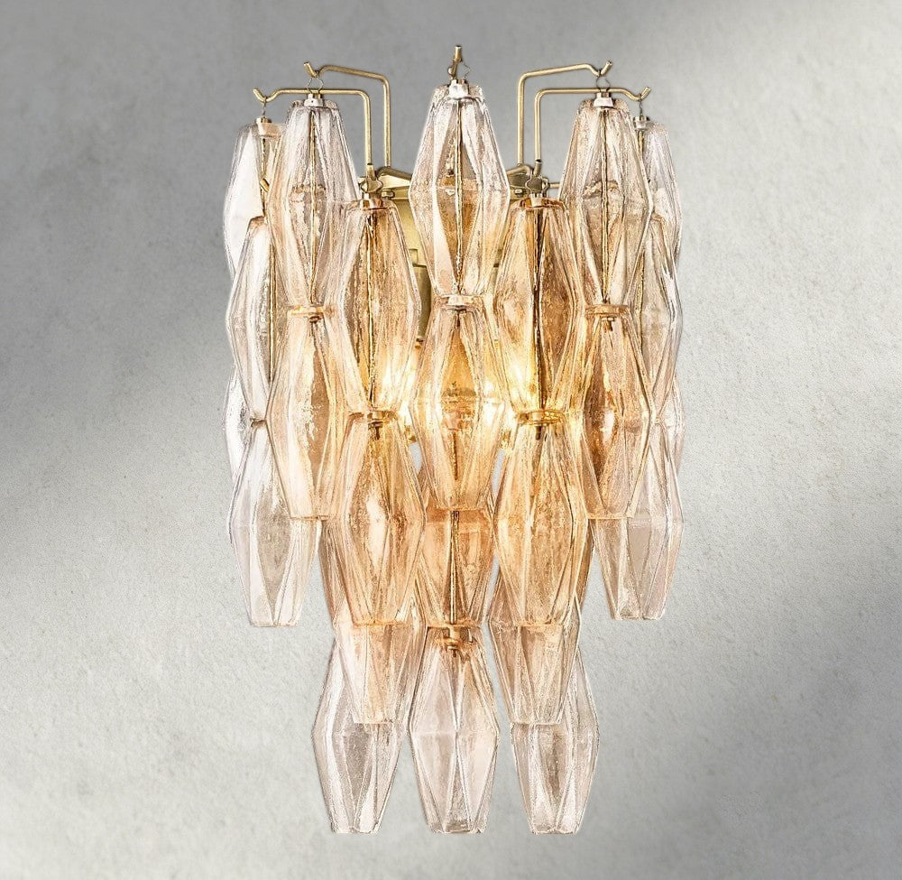 Clear / Brass CHIARA CLEAR/ SMOKE GLASS SCONCE 19"