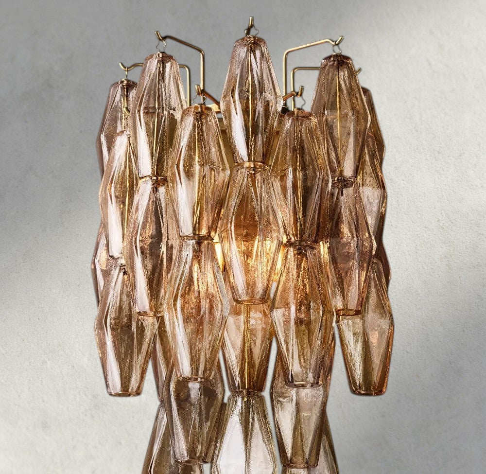 Smoke / Brass CHIARA CLEAR/ SMOKE GLASS SCONCE 19"