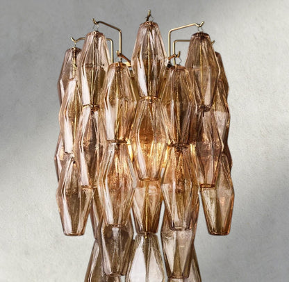 Smoke / Brass CHIARA CLEAR/ SMOKE GLASS SCONCE 19"