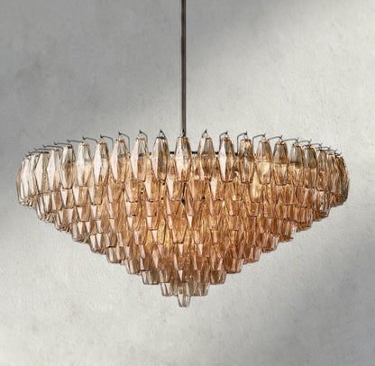 47" / Smoke / Bronze CHIARA CLEAR/ SMOKE GLASS TIERED ROUND CHANDELIER 37", 47", 62"