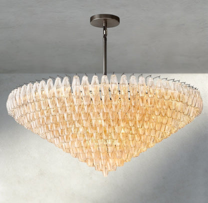 62" / Clear / Bronze CHIARA CLEAR/ SMOKE GLASS TIERED ROUND CHANDELIER 37", 47", 62"