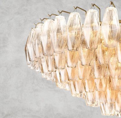 CHIARA CLEAR/ SMOKE GLASS TIERED ROUND CHANDELIER 37", 47", 62"