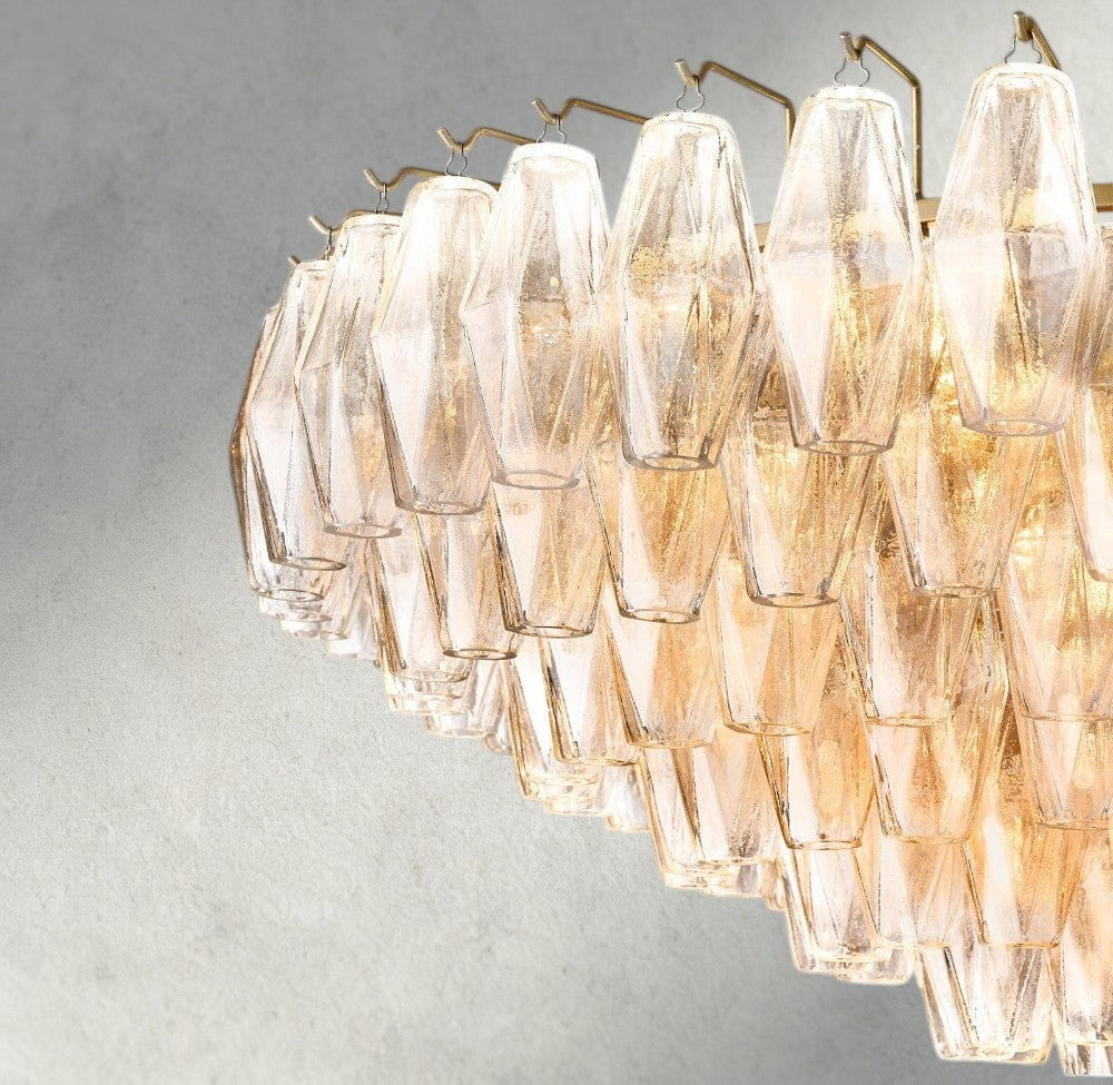 CHIARA CLEAR/ SMOKE GLASS TIERED ROUND CHANDELIER 37", 47", 62"