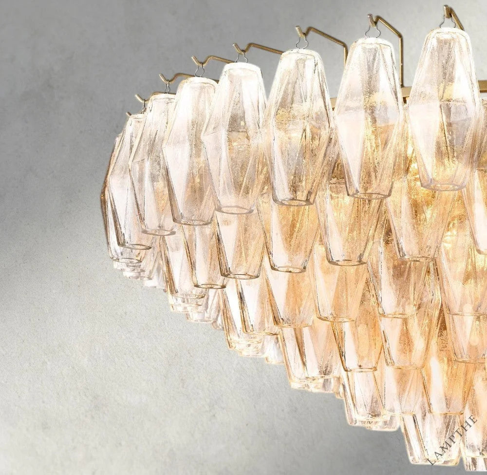 CHIARA CLEAR/ SMOKE GLASS TIERED ROUND CHANDELIER 37", 47", 62"