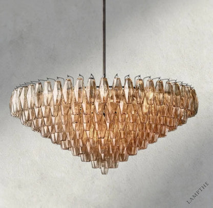 47" / Smoke / Bronze CHIARA CLEAR/ SMOKE GLASS TIERED ROUND CHANDELIER 37", 47", 62"