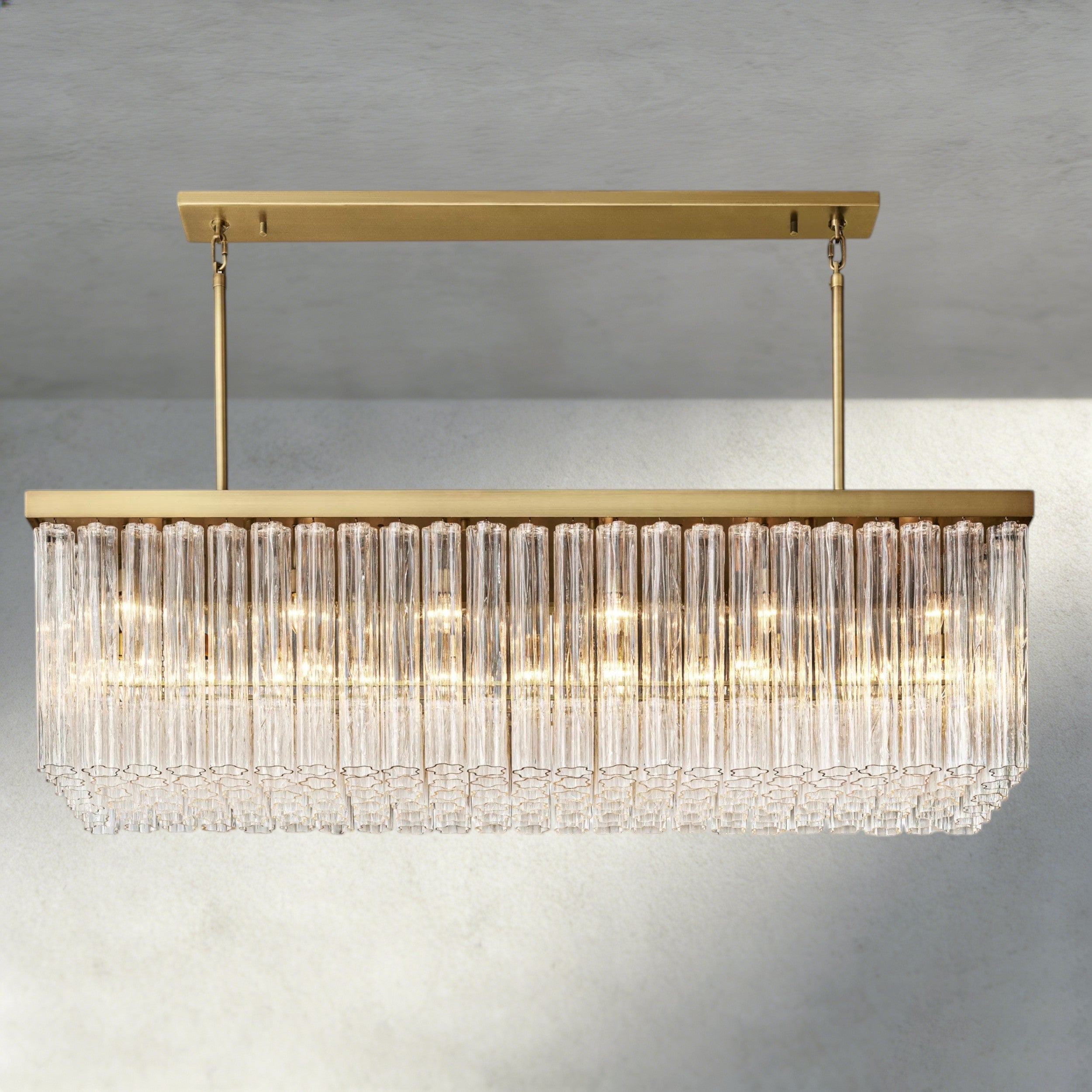 73" / Brass Cielo Rectangular Chandelier 54", 73"