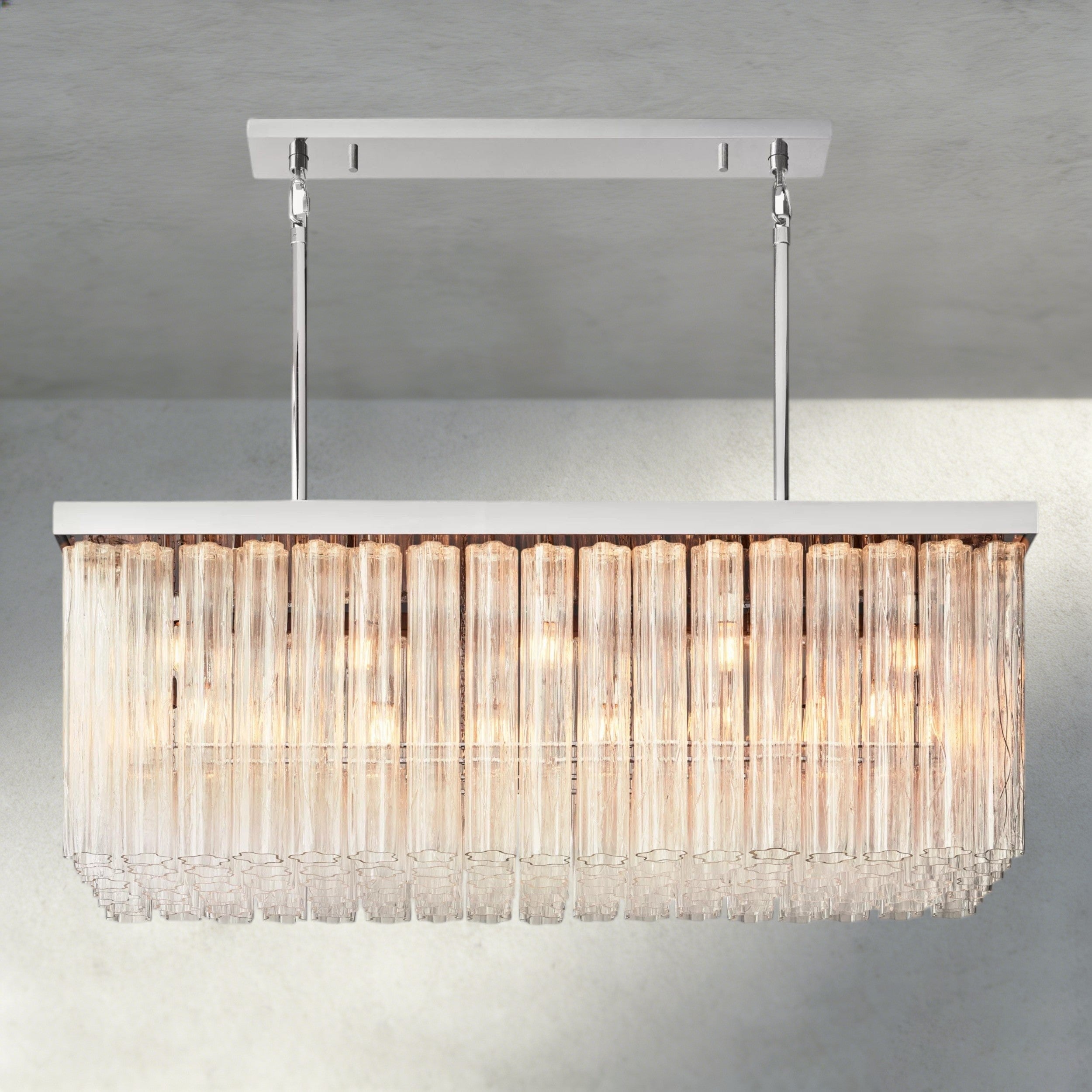 54" / Nickle Cielo Rectangular Chandelier 54", 73"