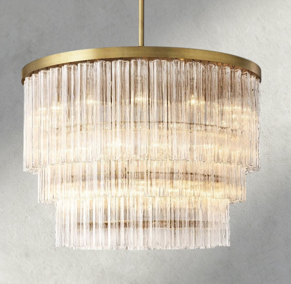 48" / Brass Cielo Three-Tier Round Chandelier 36", 48"