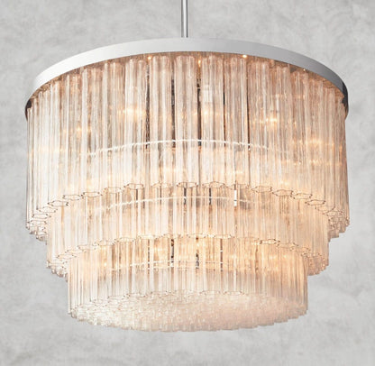 48" / Nickle Cielo Three-Tier Round Chandelier 36", 48"